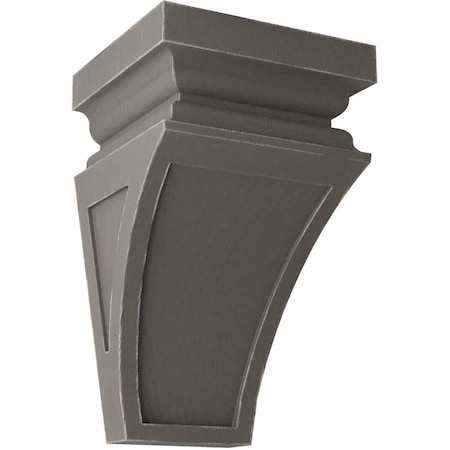 Ekena Millwork 5"W x 5 3/4"D x 10"H Medium Nevio Wood Vintage Decor Corbel, Reclaimed Grey CORWD05X05X10NEGY